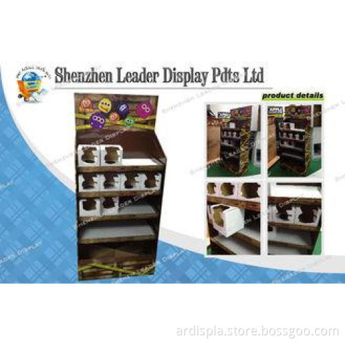 5 Tier Pop Cardboard Display Shelf , Magazine Display Stand